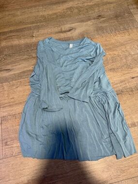 Zenana Outfitters Dusty Teal Long Sleeve Tiered Tunic